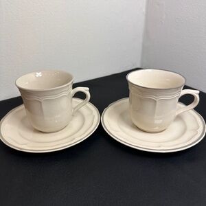 Set of 2 Vintage 1980s Southampton Stoneware Cup & Saucer Sets Made in Japan